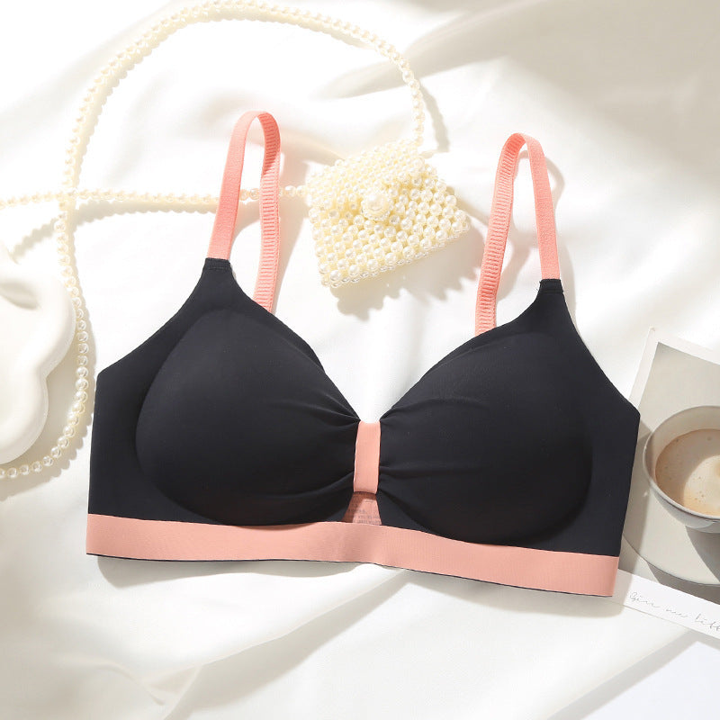 Summer Thin Sweet Bow Small Chest Push Up Bra Seamless Simple Wireless Underwear - Leverage On Heroes Women Store