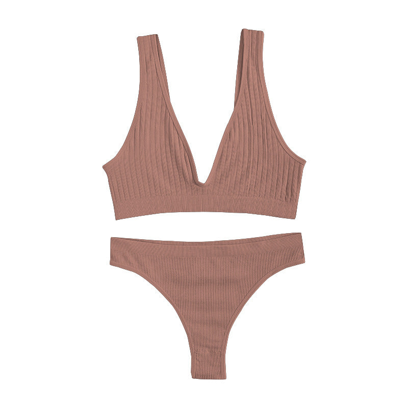 Solid Color Shockproof Beauty Back Push-up Underwear Set - Leverage On Heroes Women Store