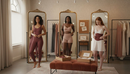 Women trying various shapewear styles