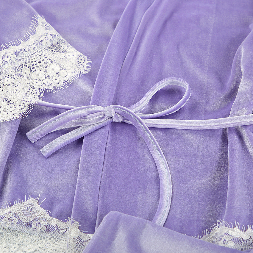 Women's Lace Stitching Five-point Sleeve Trousers Breathable Loungewear - Leverage On Heroes Women Store