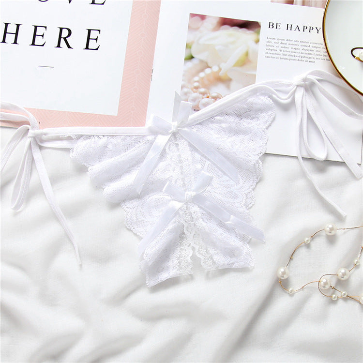 Lace-up thong lace lace-up panties - Leverage On Heroes Women Store