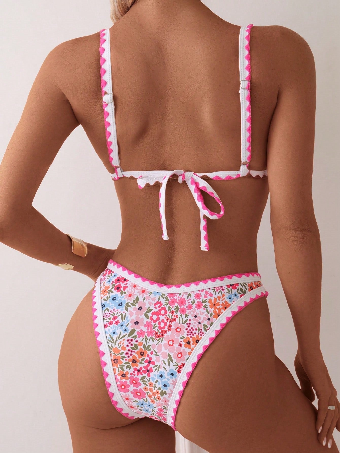 Women's Printed Swimming Lace-up Split Bikini Suit - Leverage On Heroes Women Store