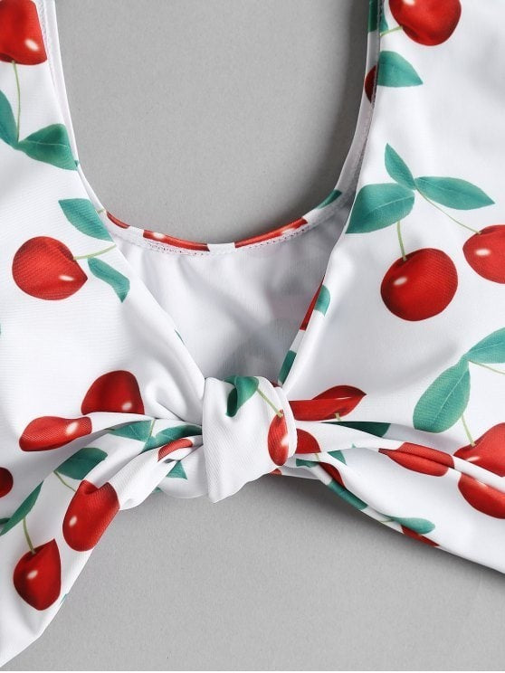 Bikini Split Swimsuit Cherry Print Swimsuit Lace - Leverage On Heroes Women Store
