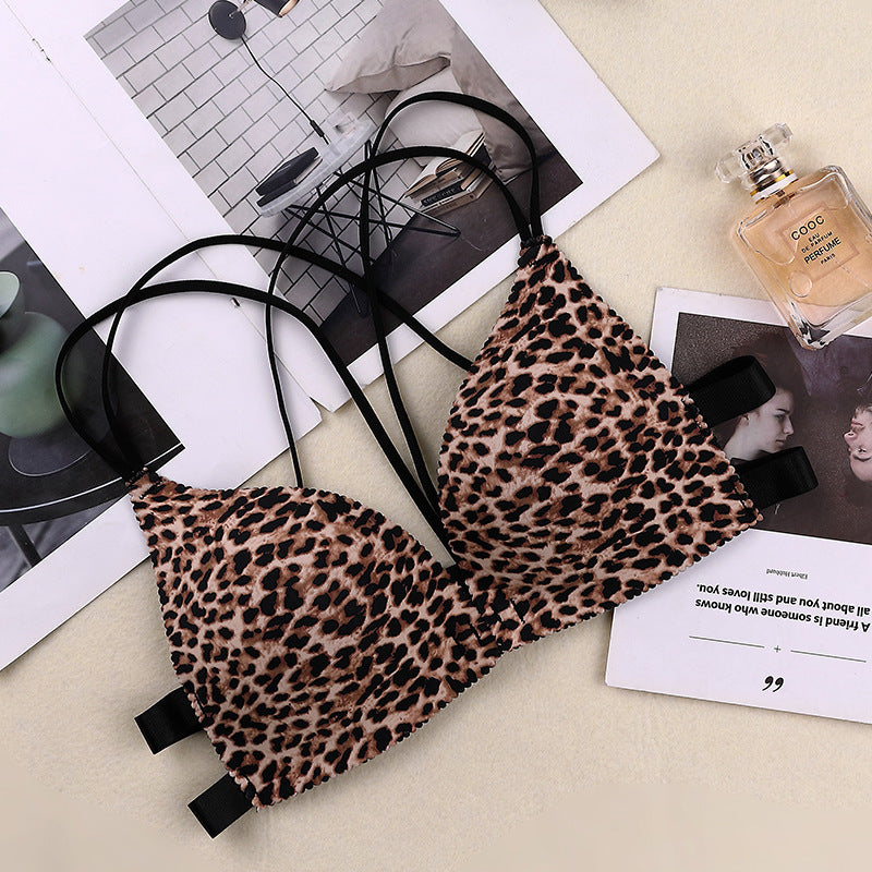 Printed Front Button, Beautiful Back, Adjustable Small Chest, Gathered Bra, One-Piece Seamless Underwear, Female Push-Up - Leverage On Heroes Women Store