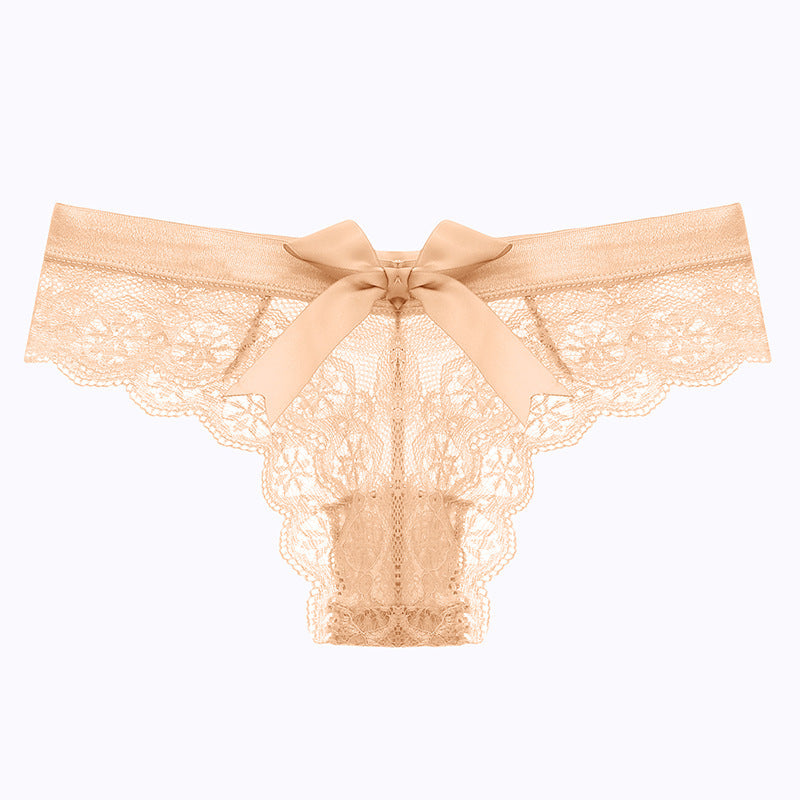 Lace Thong Transparent Hollow Briefs Bow - Leverage On Heroes Women Store