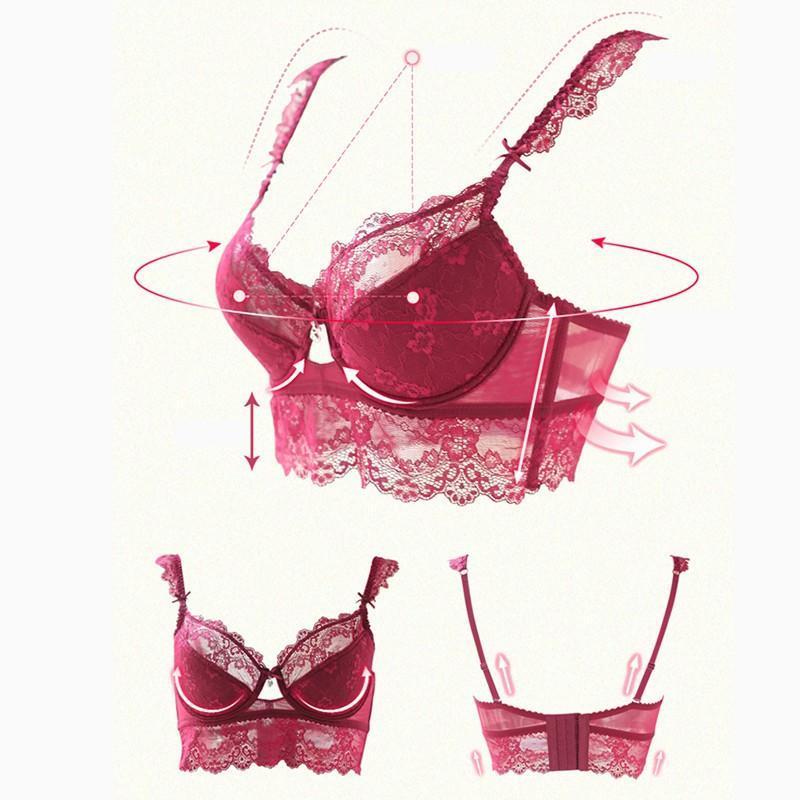 Sexy Mousse Women Sexy Bra Set Ultra-thin Red Black Lace Bras Underwear Push up Bra and underwear - Leverage On Heroes Women Store