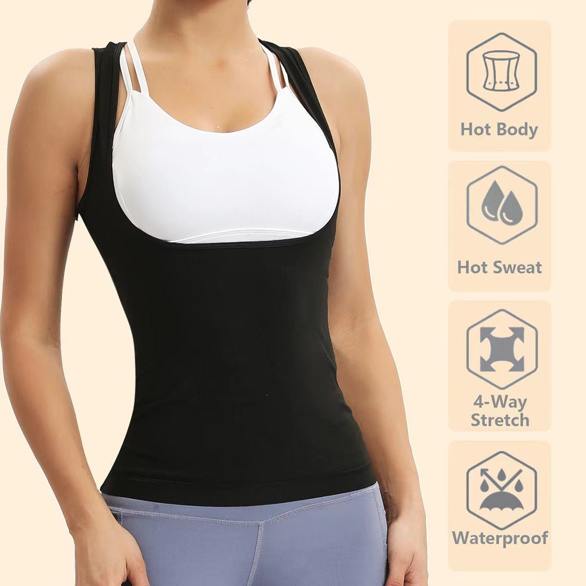 Violently Sweat Shapewear Silver Pastebrushing Vest - Leverage On Heroes Women Store