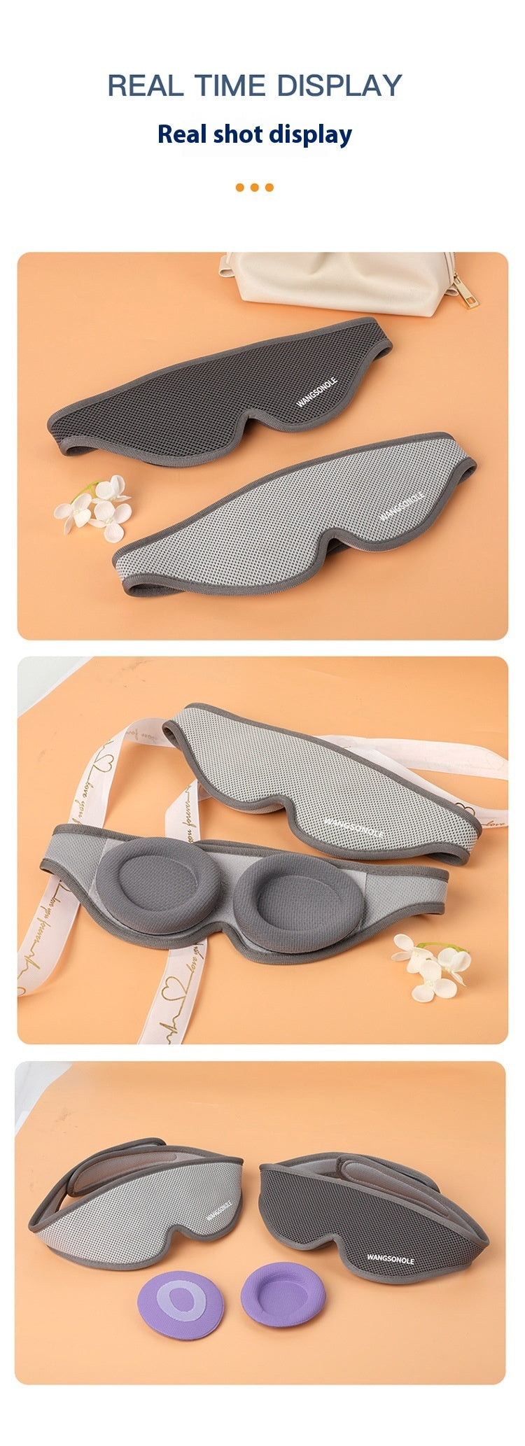 Cross-border Removable Removable Eye Contour Memory Foam Unisex Sleep Blackout Eye Mask