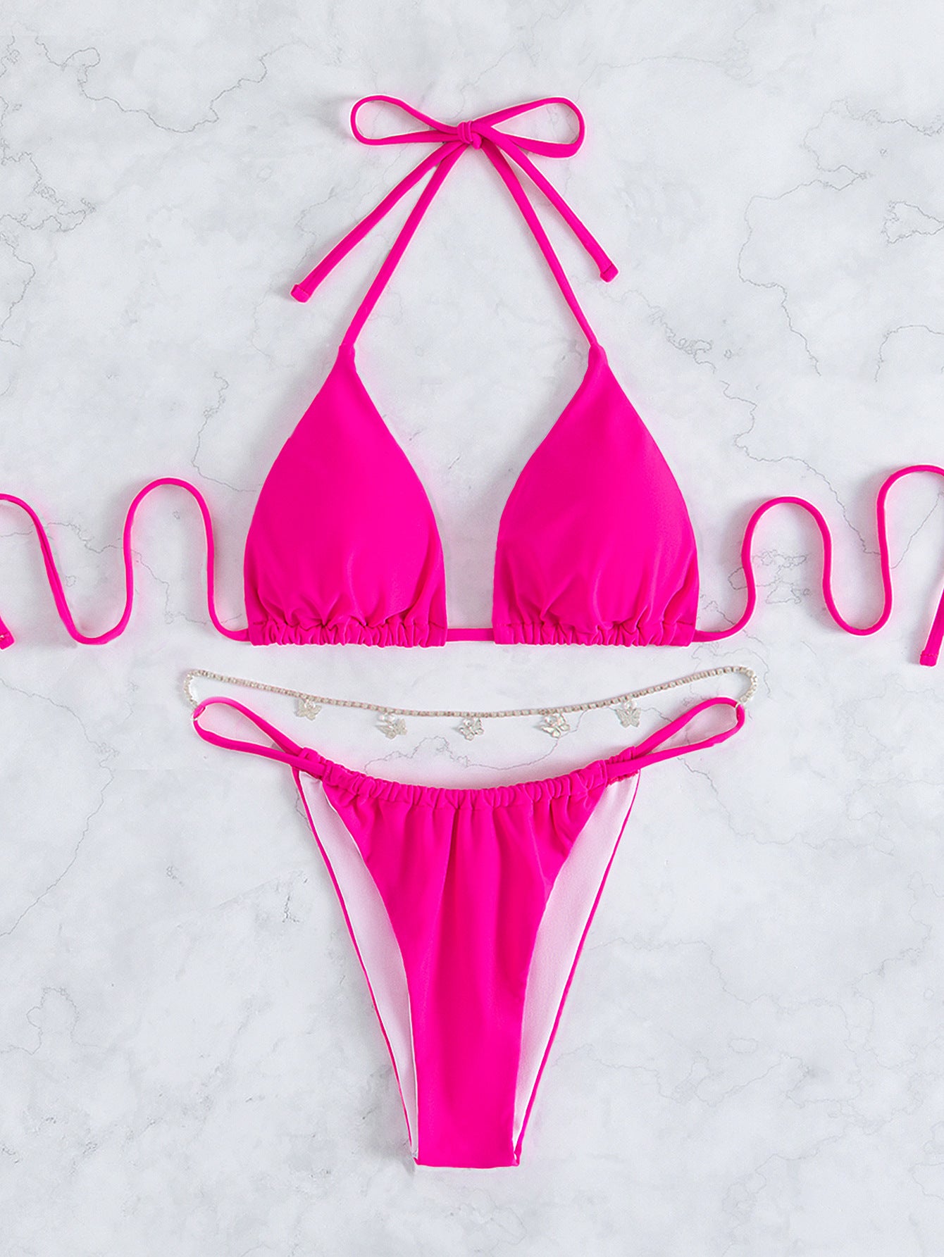 Butterfly Jewelry Lace Up Neck Back Beach Bikini - Leverage On Heroes Women Store