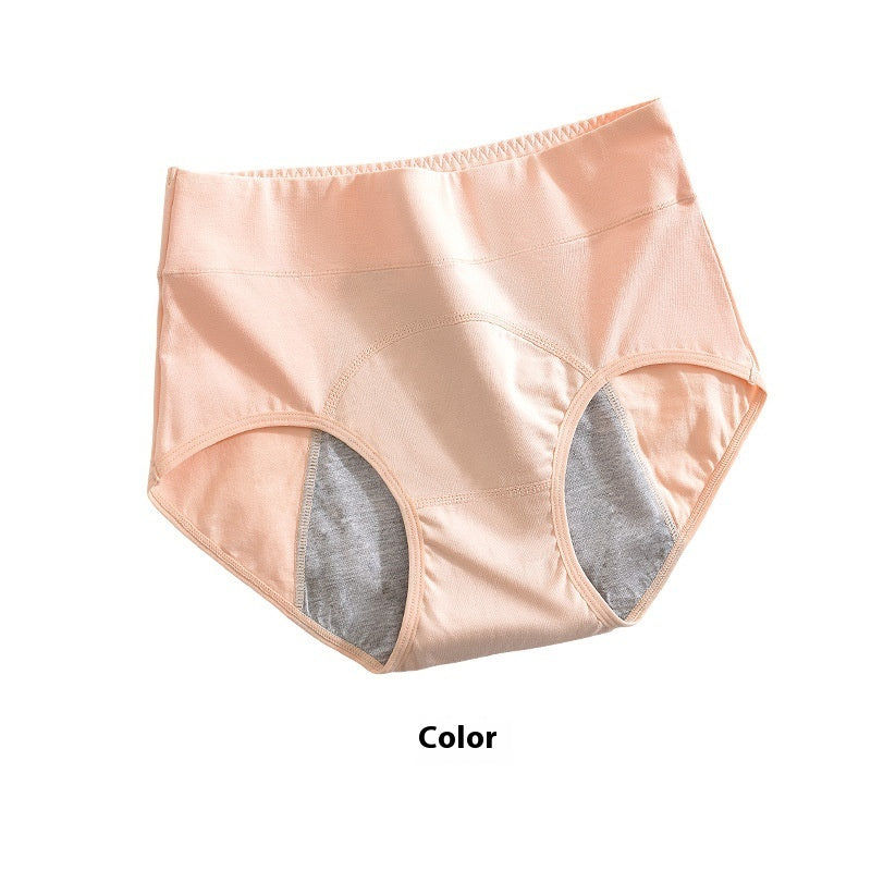 Women's Underwear High Waist Pure Cotton Antibacterial Briefs Lengthened Widened Leak-proof Sanitary Panty - Leverage On Heroes Women Store