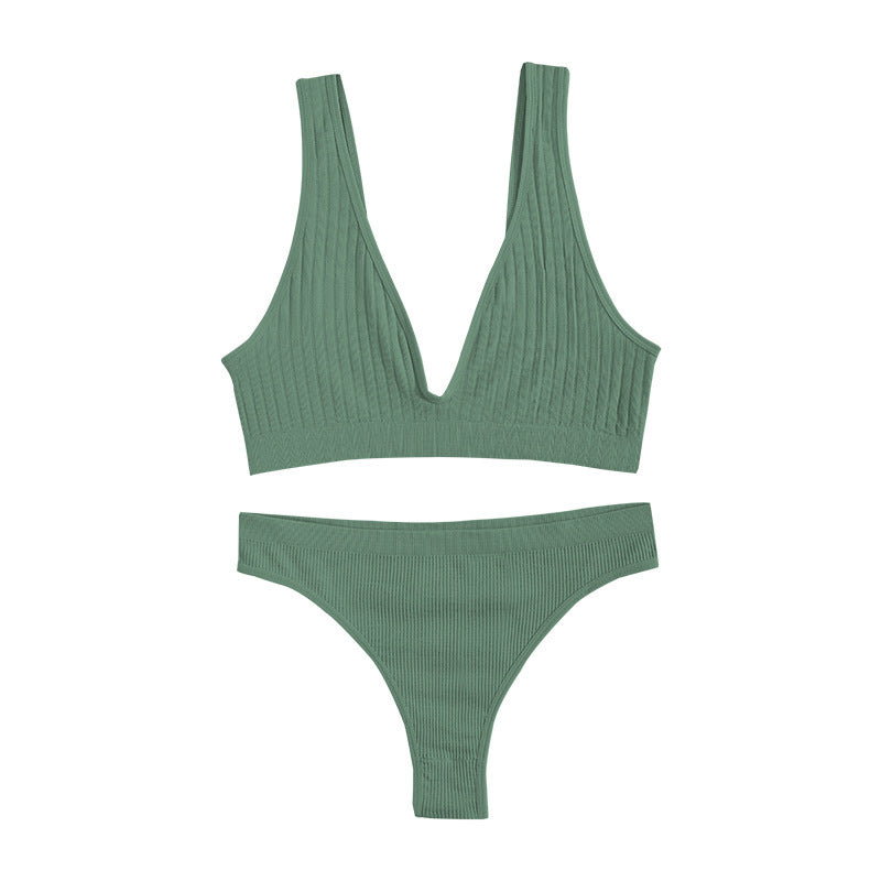 Solid Color Shockproof Beauty Back Push-up Underwear Set - Leverage On Heroes Women Store