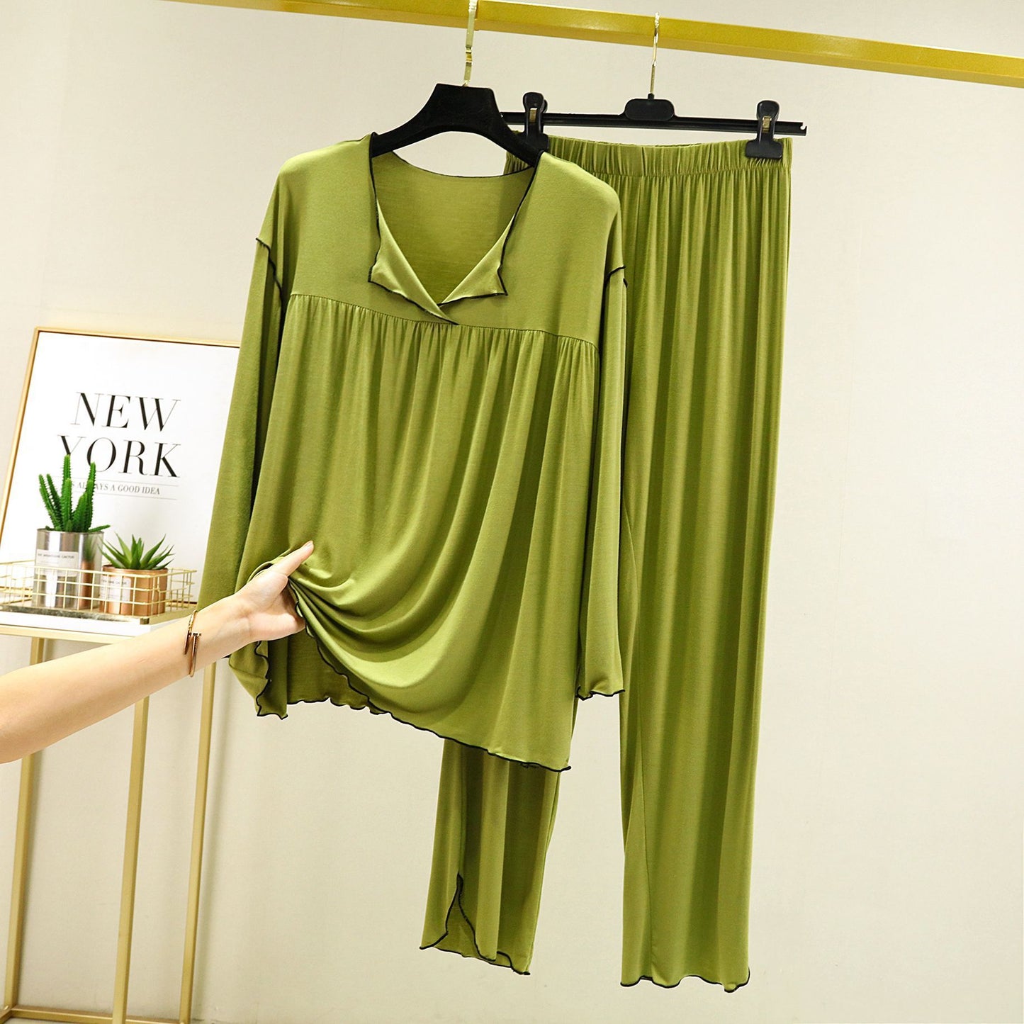 Fashion Long Sleeve Straight Loungewear Set - Leverage On Heroes Women Store