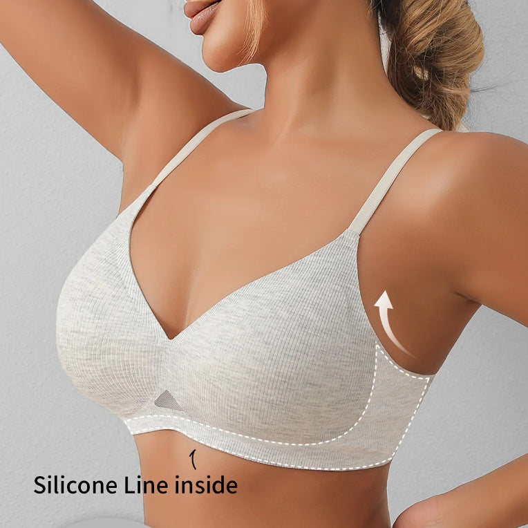 Seamless Ladies Underwired High-grade Push-up Pull-up Support Adjustable Bra - Leverage On Heroes Women Store