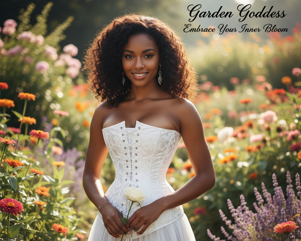 chocolate skinned lady wearing the attached smiling standing beside flower garden - Leverage On Heroes Women Store