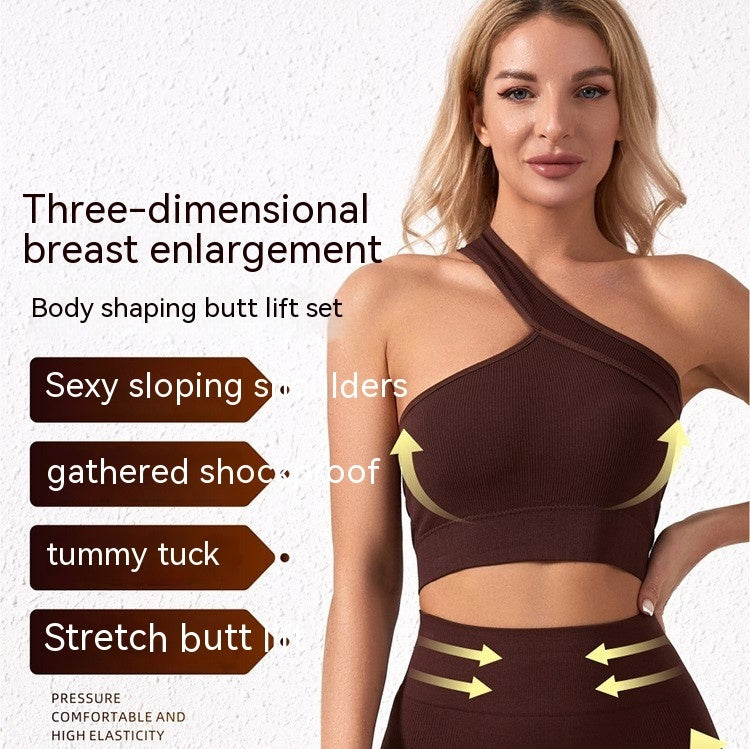 European And American Seamless Women's Underwear Sports Fitness Shockproof Off-shoulder Suit - Leverage On Heroes Women Store