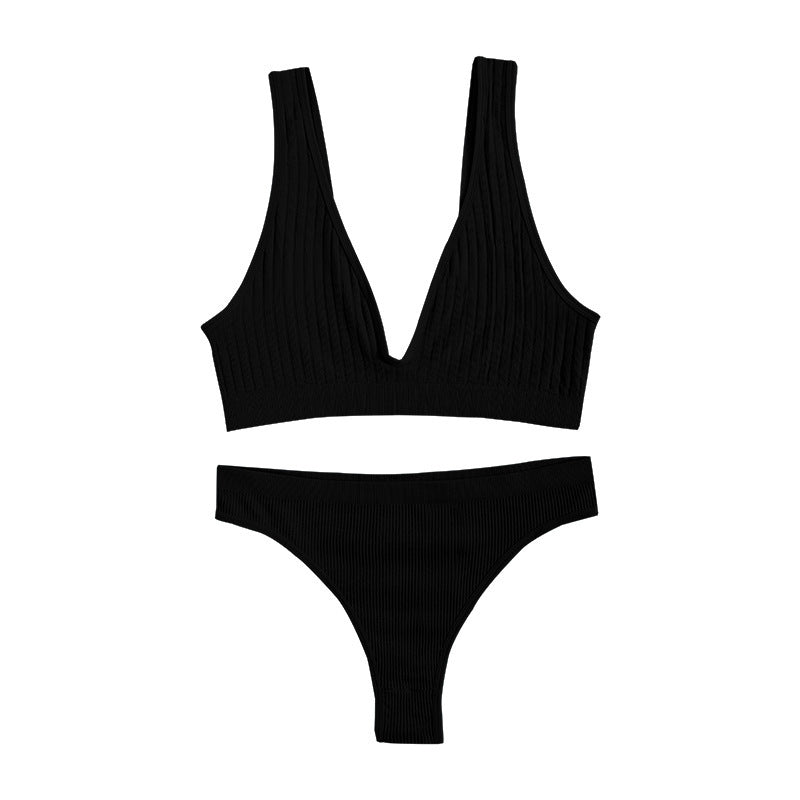 Solid Color Shockproof Beauty Back Push-up Underwear Set - Leverage On Heroes Women Store