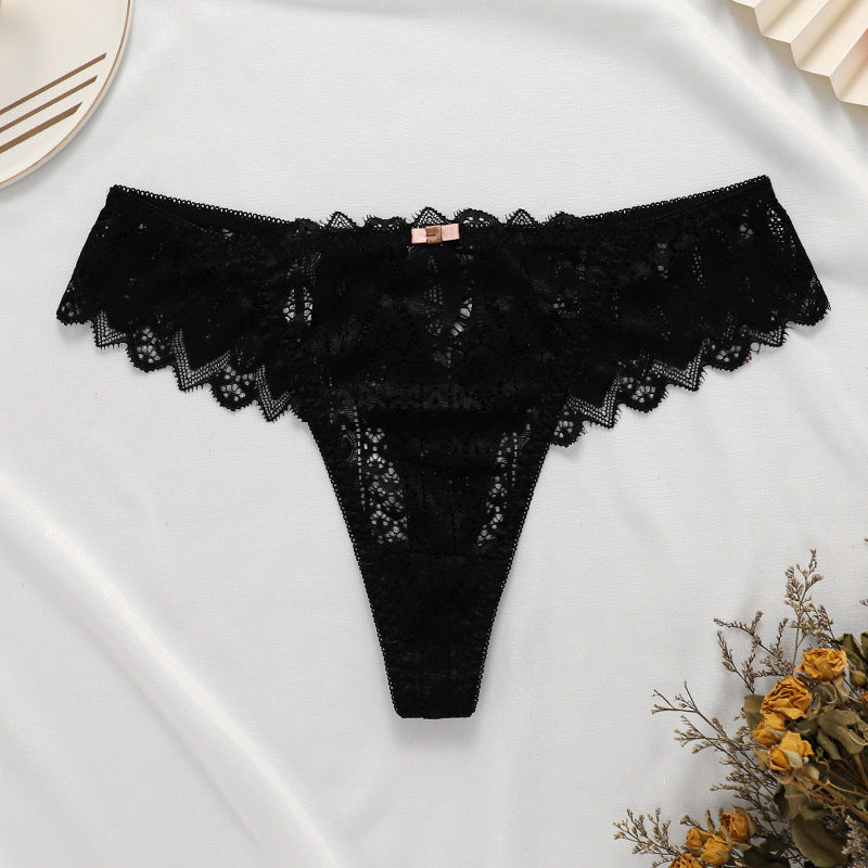 Women's Fashionable Lace Thong Breathable Cross - Leverage On Heroes Women Store