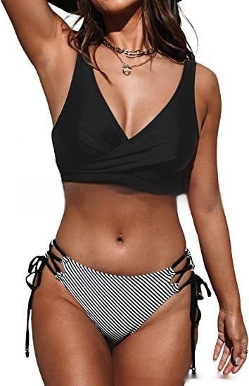 Sexy Halter Bikini Women's Split Lace-up Swimsuit - Leverage On Heroes Women Store