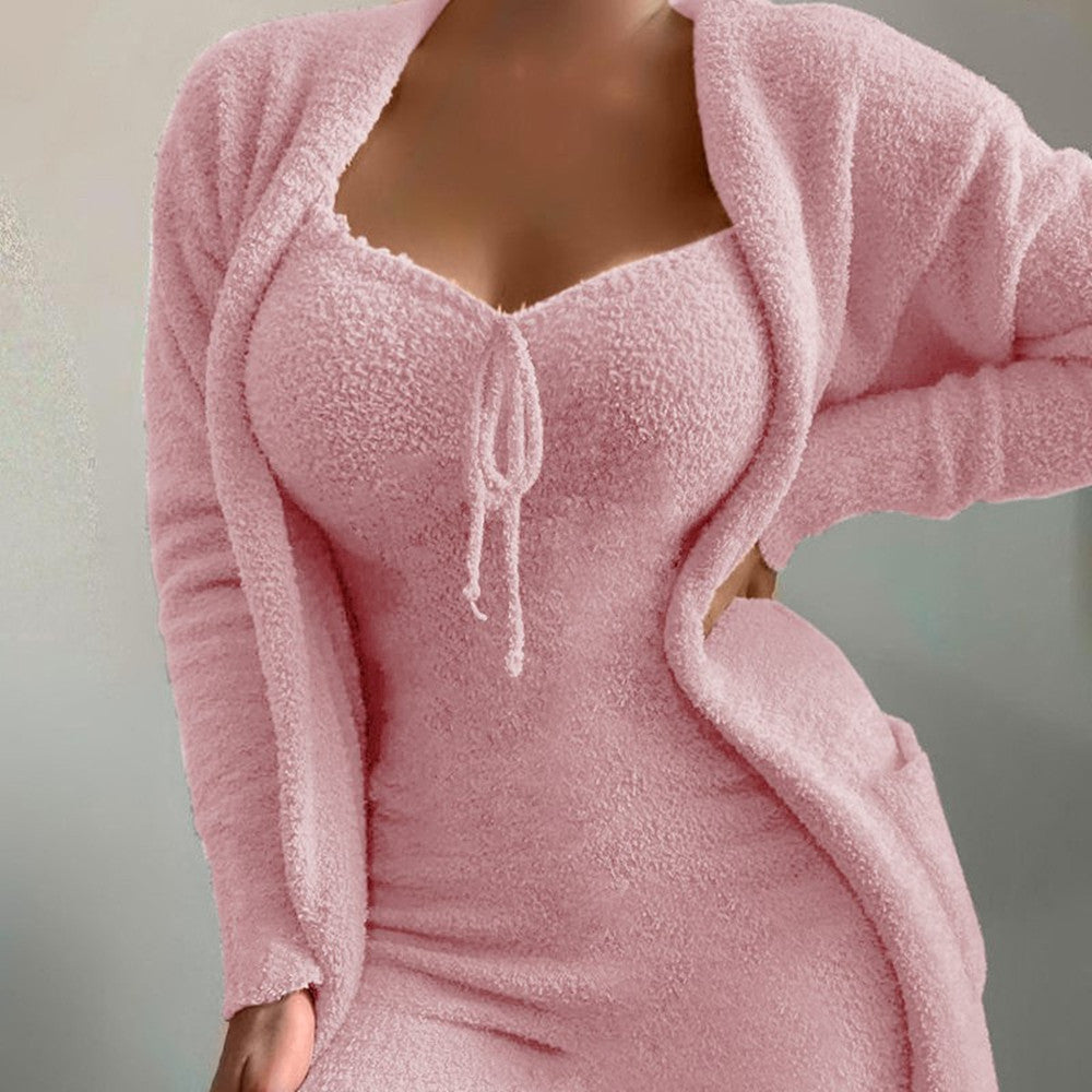 Women's Plush Loungewear Casual 2-Piece Set - Leverage On Heroes Women Store