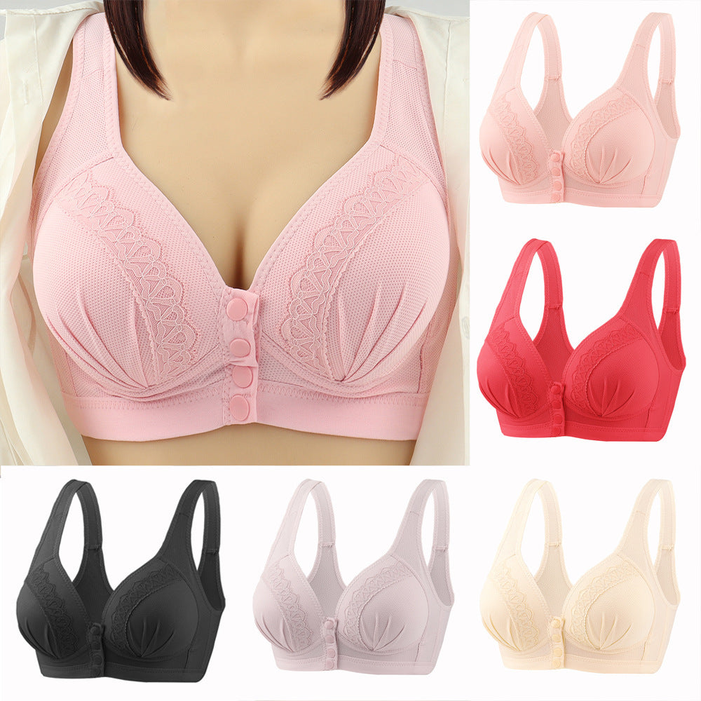 Bras For Women Front Closure Button Bra Wireless Bralette Push Up Brassiere Bra Tube Top Vest Underwear - Leverage On Heroes Women Store