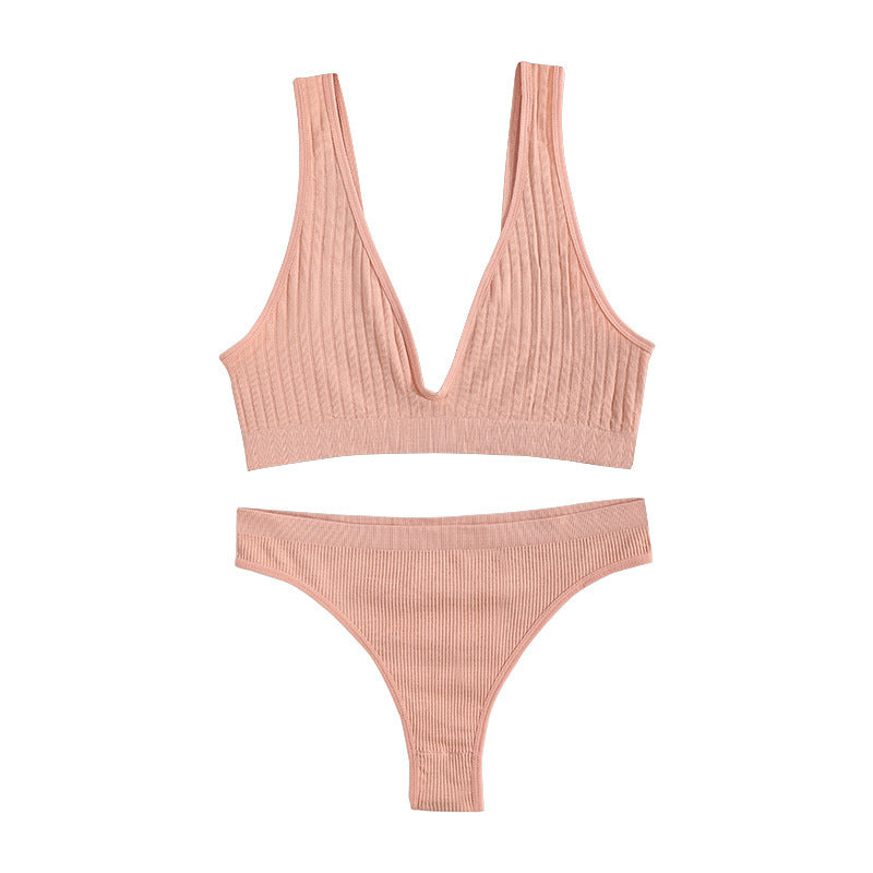 Solid Color Shockproof Beauty Back Push-up Underwear Set - Leverage On Heroes Women Store