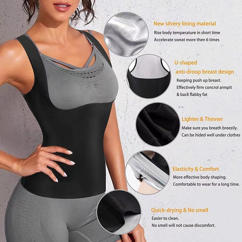 Violently Sweat Shapewear Silver Pastebrushing Vest - Leverage On Heroes Women Store