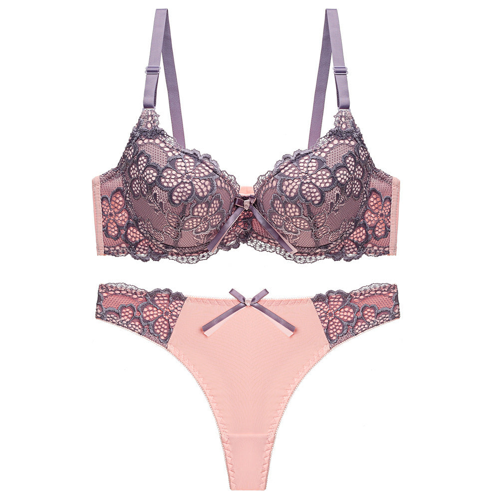 Underwear Push Up Lace Bra Adjustable Bra Set - Leverage On Heroes Women Store