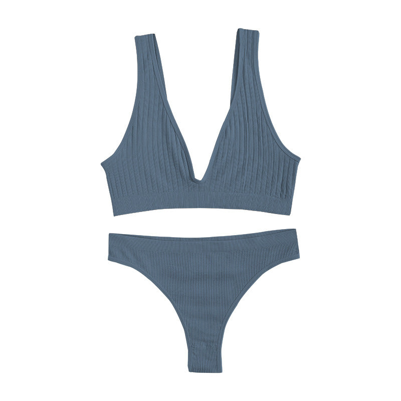 Solid Color Shockproof Beauty Back Push-up Underwear Set - Leverage On Heroes Women Store